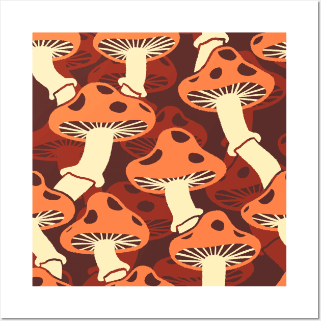 Double Mushroom Pattern 1 Wall Art by knitetgantt